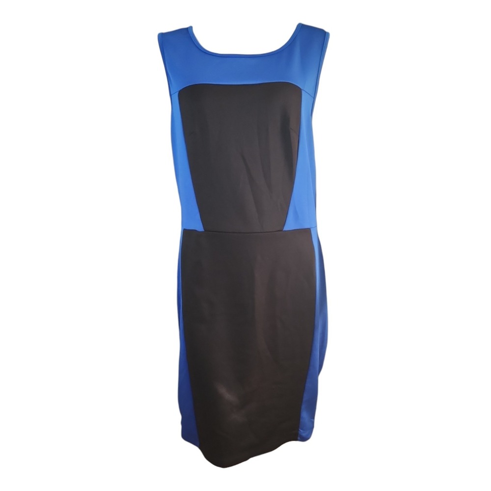 Fashion‎ To Figure Dress Plus Size 2X Blue Black Colorblock Sleeveless Business